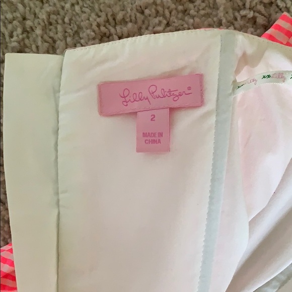 Lilly Pulitzer pink gingham strapless dress - Picture 7 of 7